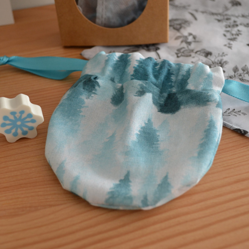 Bolsita motivos invernales, azul.