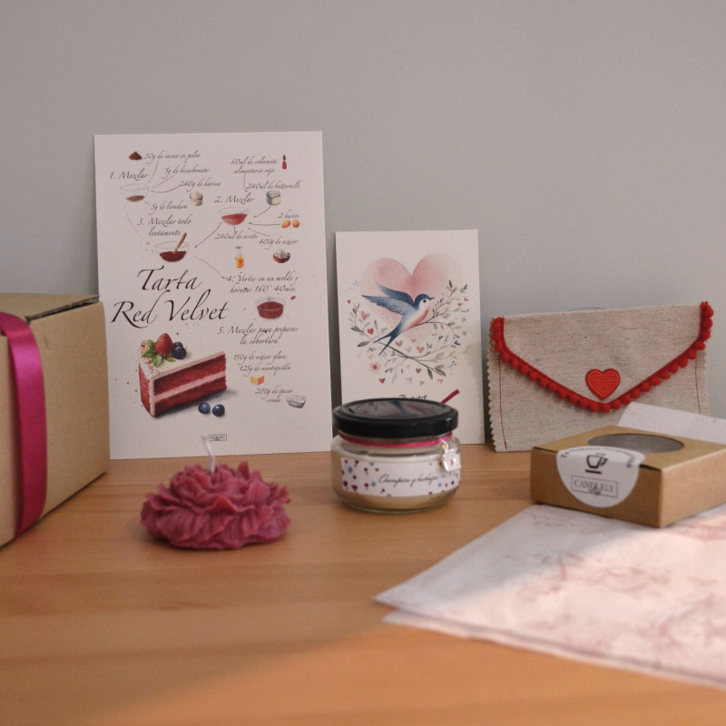 Caja mensual limitada Amor eterno, San Valentín| velas, papelería, regalo aniversario, bodas, amor | Candlely shop