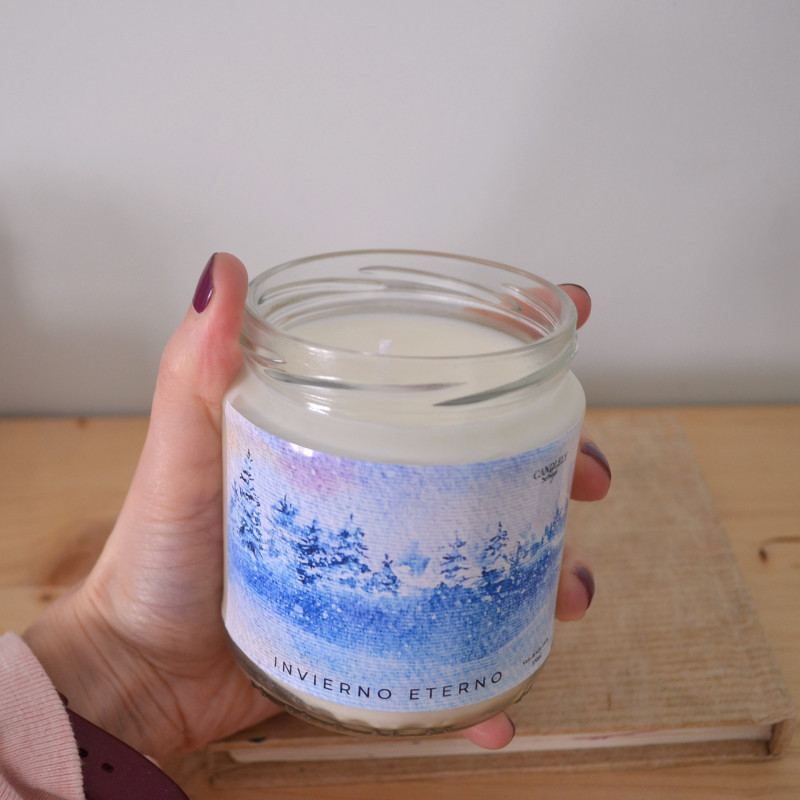 Vela Invierno eterno| Vela Artesanal de Soja Vegana
