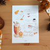 Print acuarela Pumpkin Spice latte (A4) | Receta ilustrada | Candlely shop