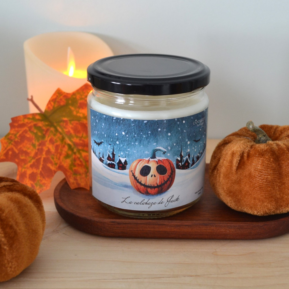 Vela la Calabaza de Jack Aromática | Vela Artesanal de Soja Vegana